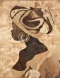 Girl from Senegal - marquetry work from interior