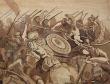 Marquetry interpretation of old Masters drawings - Giacomo Vasari -  Cavalry scirmish